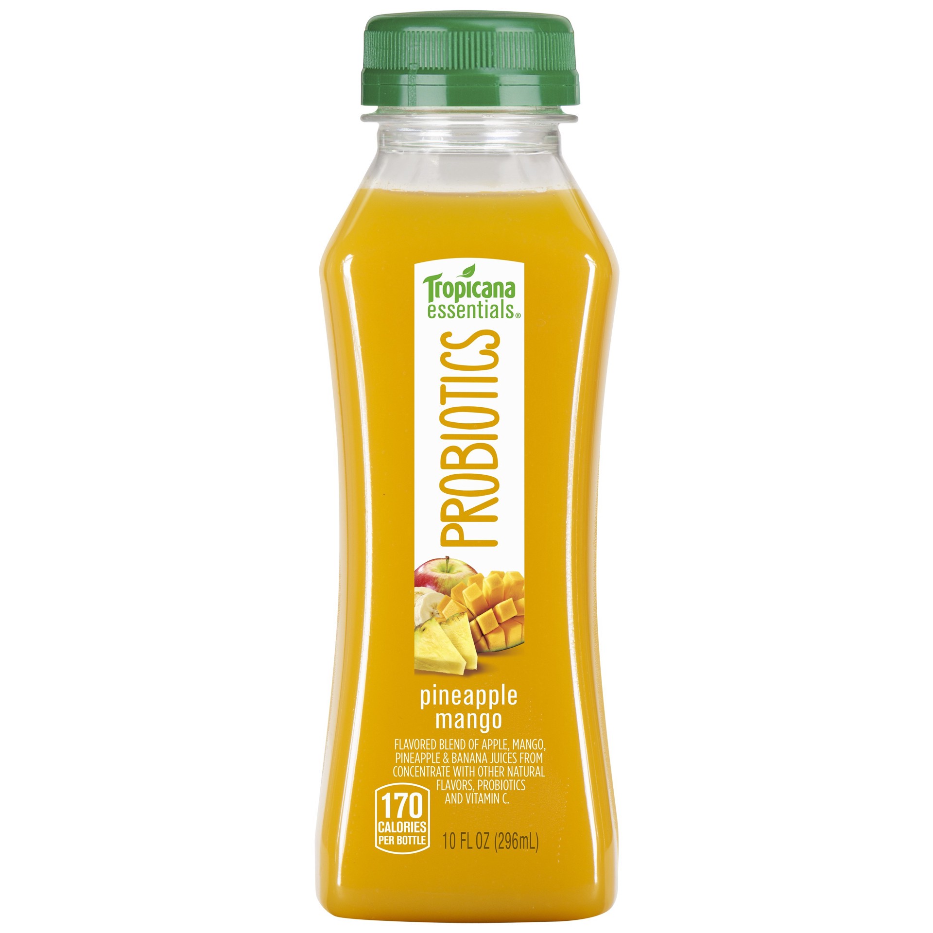 slide 1 of 6, Tropicana Essentials Probiotics Juice Blend Pineapple Mango Flavored 10 Fl Oz Bottle, 10 fl oz