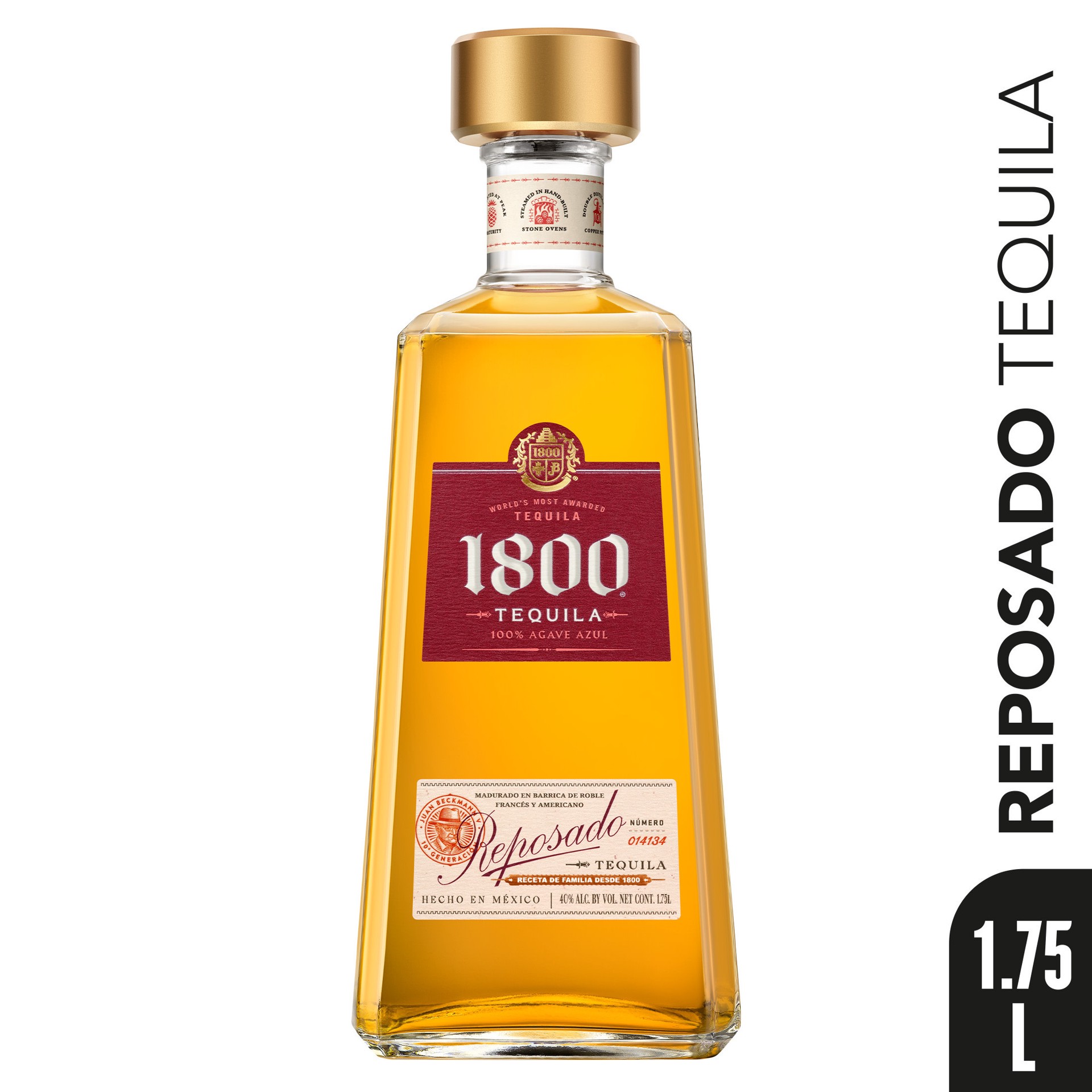 slide 1 of 10, 1800 Tequila Reposado 80 Proof - 1.75 L, 1.75 liter