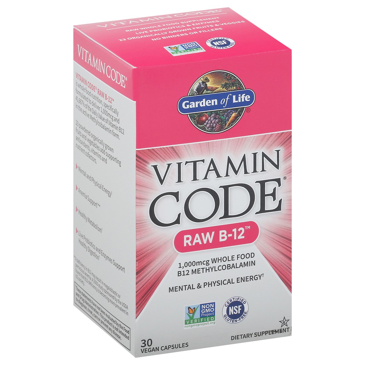 slide 2 of 9, Vitamin Code Raw B12 Vegan Capsules 30 ea Box, 30 ct