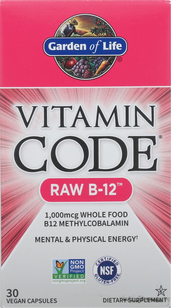 slide 1 of 9, Vitamin Code Raw B12 Vegan Capsules 30 ea Box, 30 ct