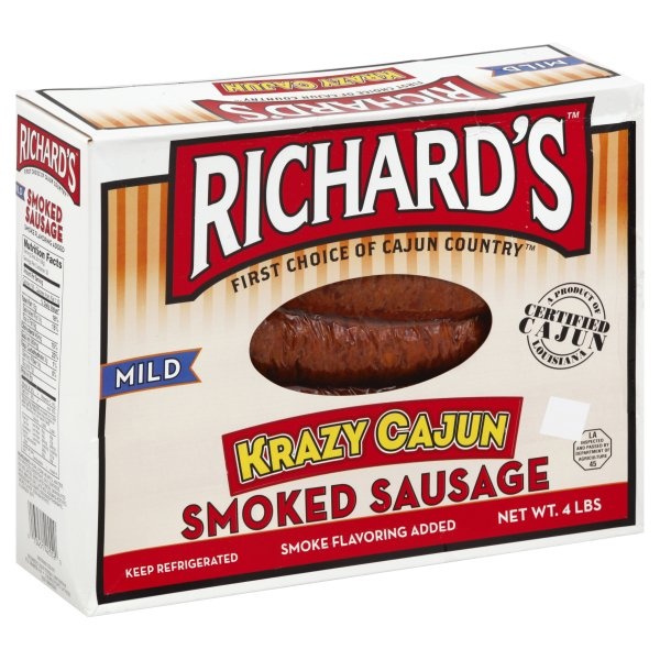 slide 1 of 1, Richard's Sausage Krazy Cajun Mild Smoked, 4 lb