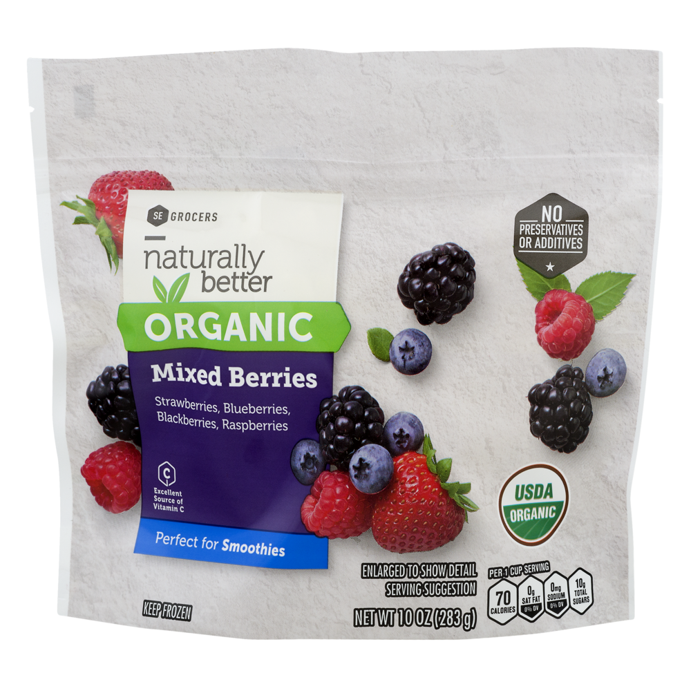 slide 1 of 1, SE Grocers Naturally Better Organic Mixed Berries, 10 oz