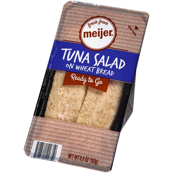 slide 1 of 1, Meijer Tuna Salad on Wheat Bread, 6.8 oz