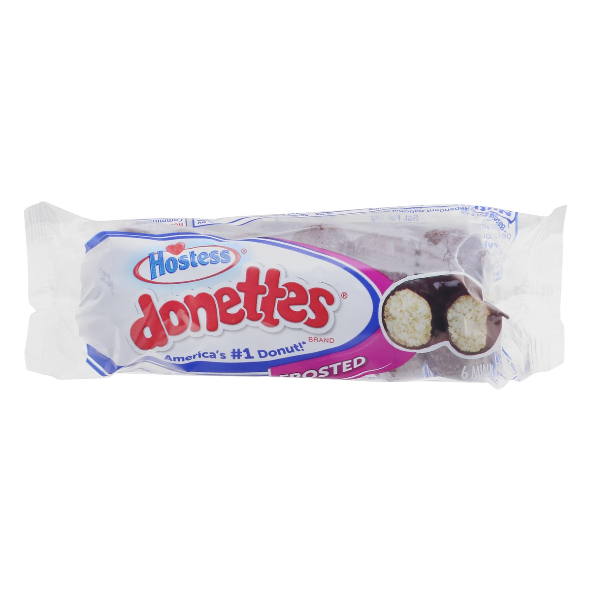 slide 1 of 1, HOSTESS Frosted DONETTES Single Serve, 6 Count, 3 oz, 