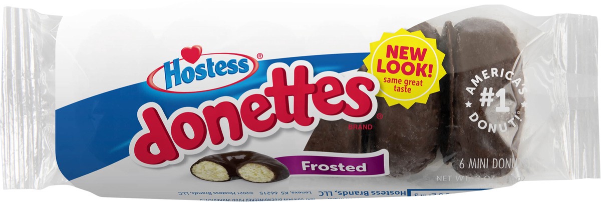 slide 4 of 9, HOSTESS Frosted DONETTES Single Serve, 6 Count, 3 oz, 6 ct