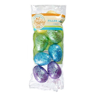 slide 1 of 1, Destination Holiday Assorted Glitter Easter Filler Eggs, 8 ct