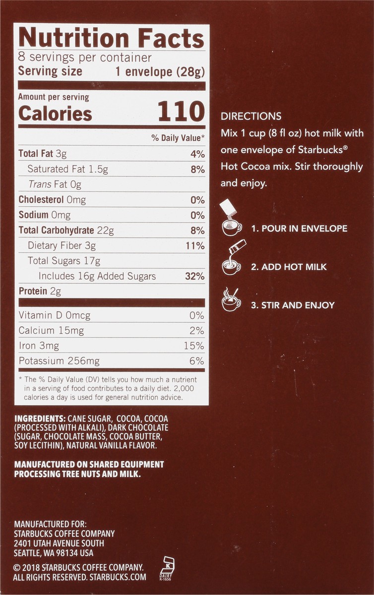 slide 4 of 9, Starbucks Double Chocolate Hot Cocoa Mix - 8ct, 8 ct