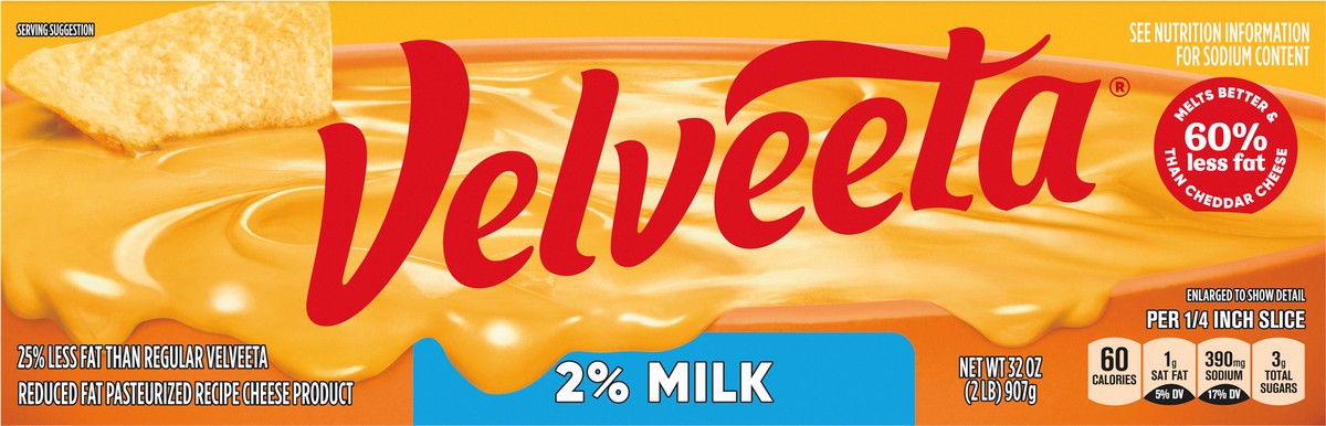 slide 9 of 9, Velveeta 2% Milk Reduced Fat Cheese, 32 oz