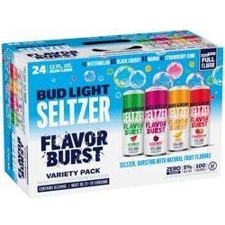 Bud Light Seltzer Variety Pack, Hard Seltzer, Gluten Free, 24 Pack, 12 FL OZ Slim Cans, 5% ABV