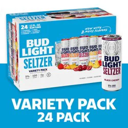Bud Light Seltzer Variety Pack, Hard Seltzer, Gluten Free, 24 Pack, 12 FL OZ Slim Cans, 5% ABV