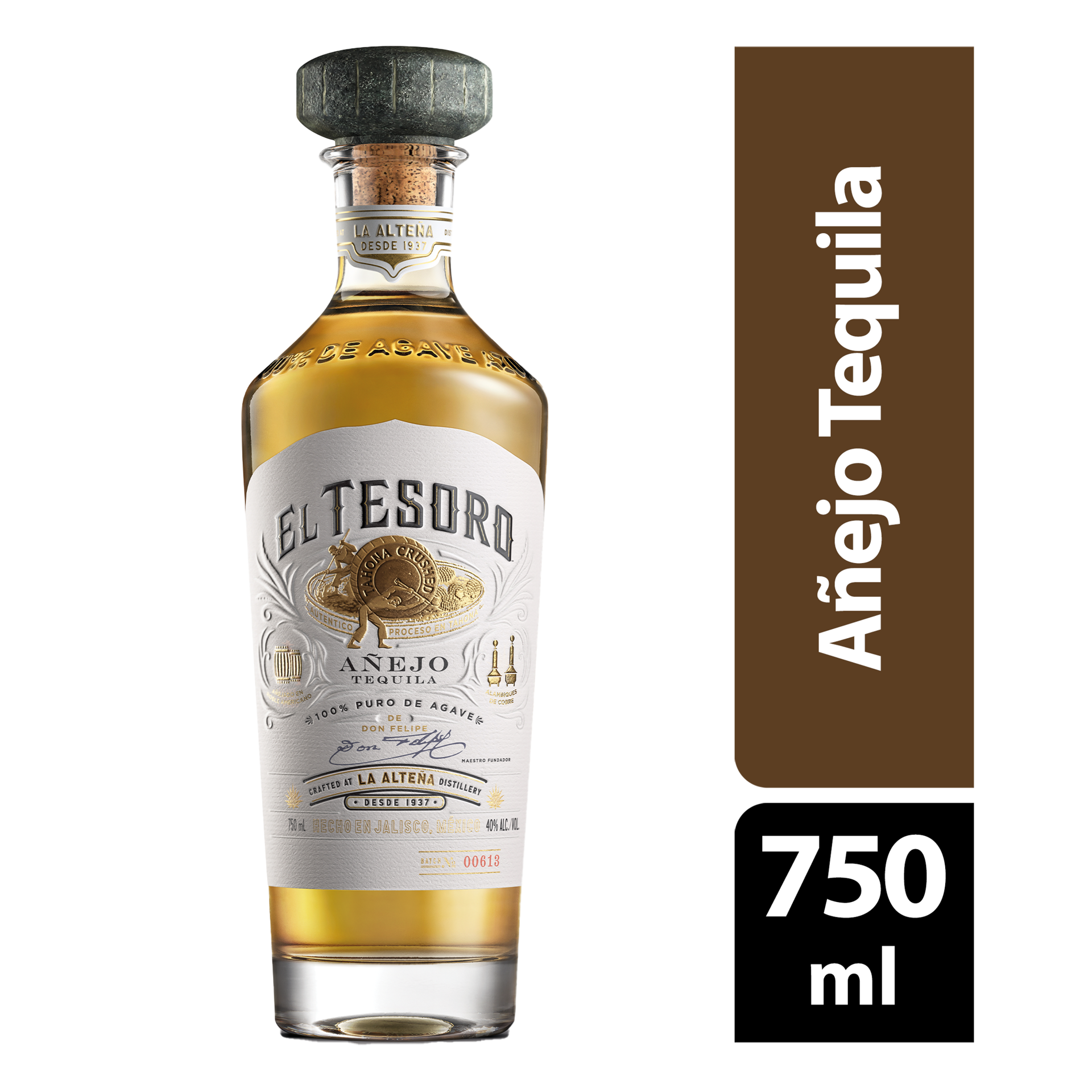 slide 1 of 2, El Tesoro Anejo Tequila, 750 ml