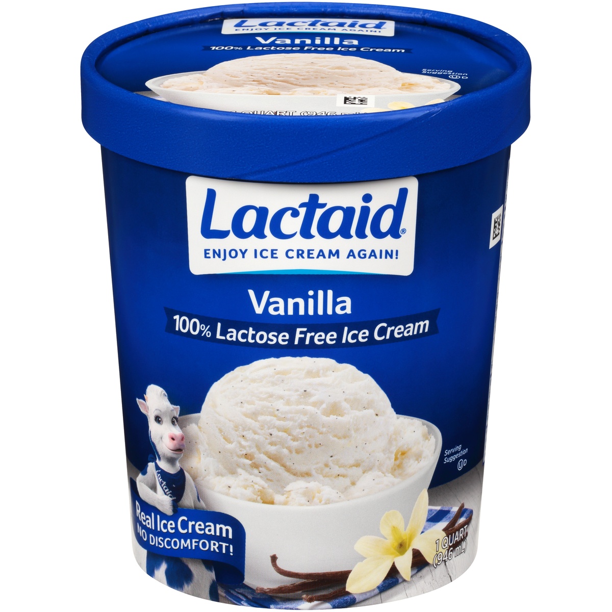 slide 1 of 1, Lactaid Vanilla Ice Cream, 1 Quart, 