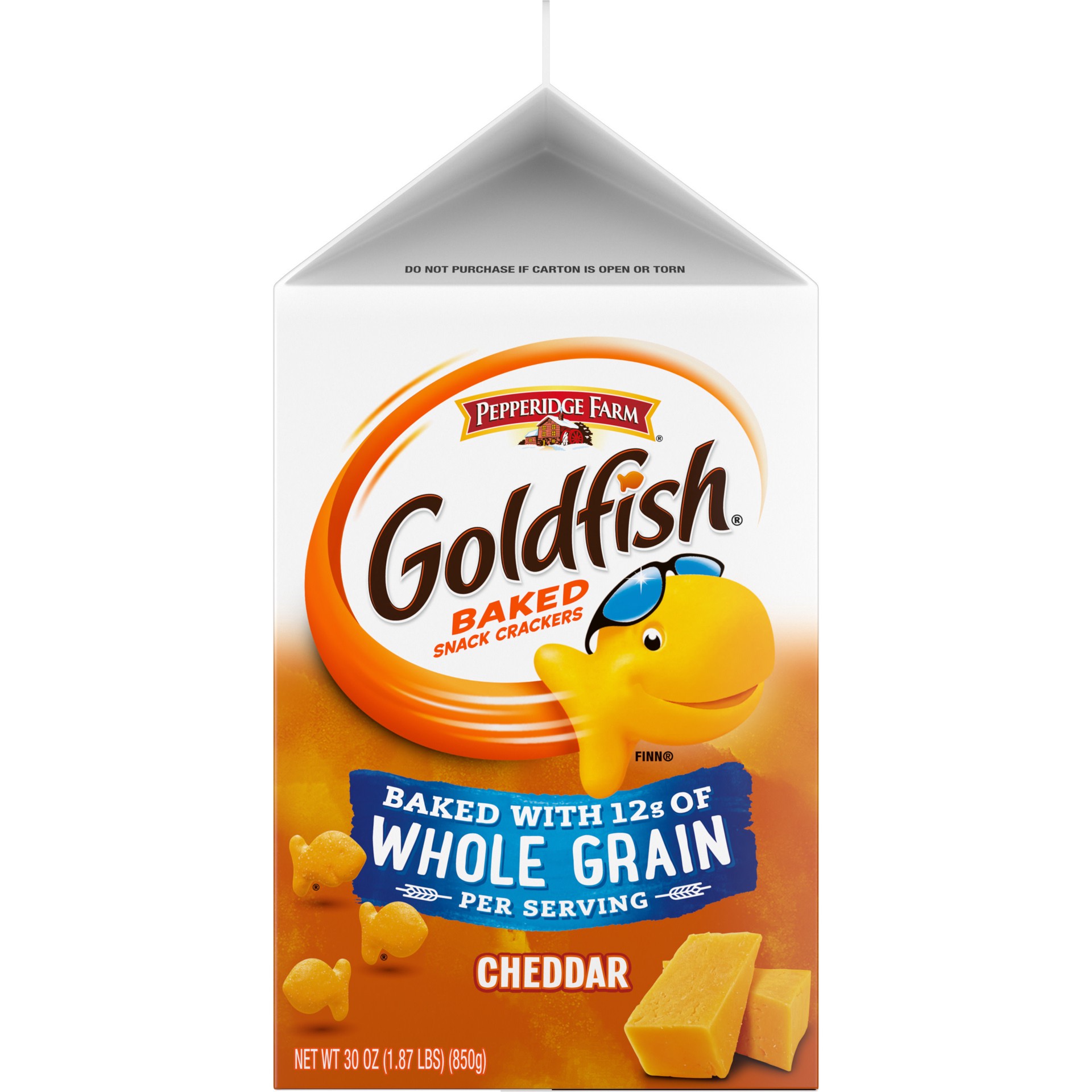 slide 6 of 8, Pepperidge Farm Goldfish Cheddar Crackers, Baked with Whole Grain, 30 oz. Carton, 30 oz