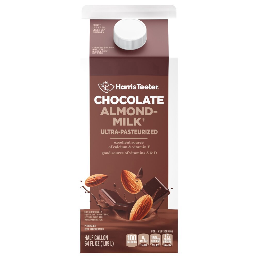 slide 3 of 4, Harris Teeter Almond Milk - Chocolate, 64 oz