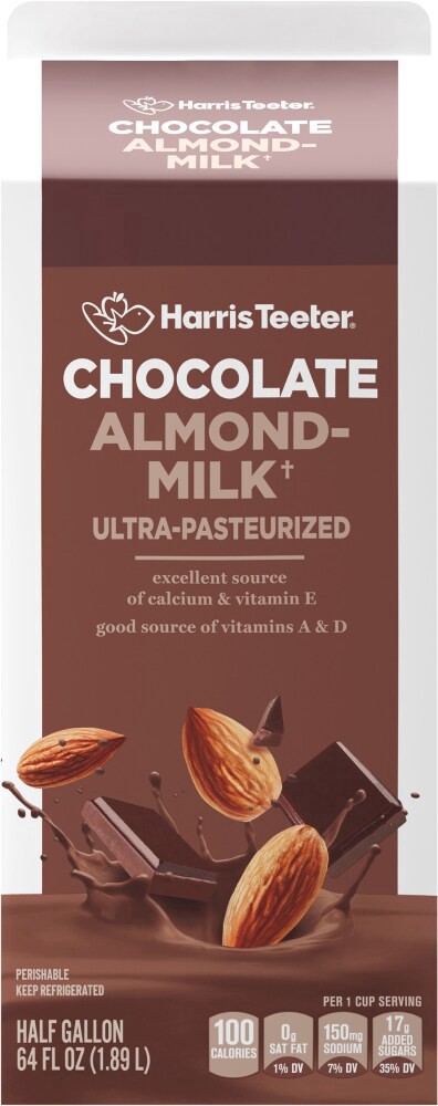 slide 2 of 4, Harris Teeter Almond Milk - Chocolate, 64 oz