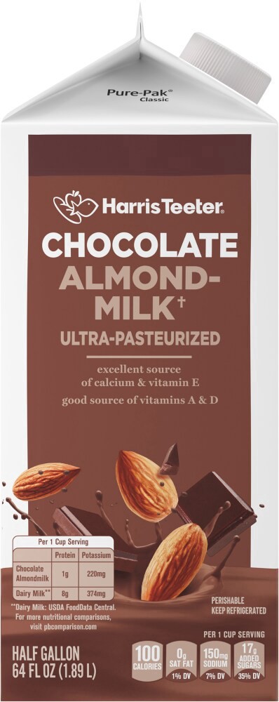 slide 4 of 4, Harris Teeter Almond Milk - Chocolate, 64 oz