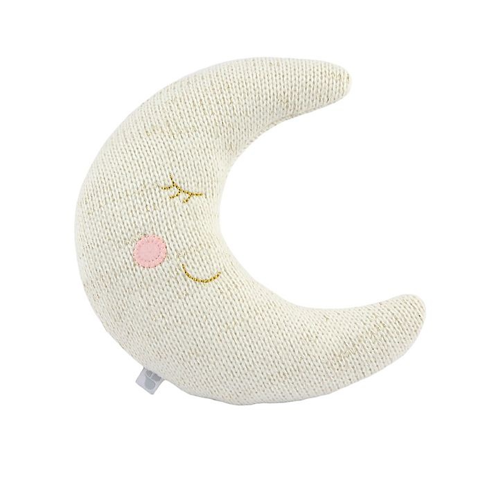 slide 4 of 4, Just Born Sparkle Moon Sweater Knit Plush Toy, 1 ct