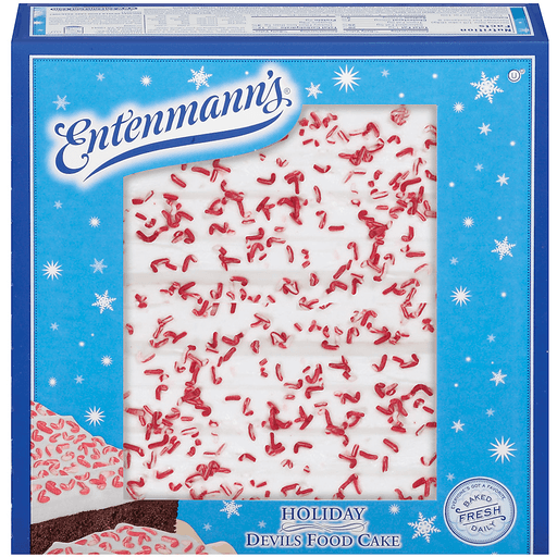 slide 1 of 1, Entenmann's Holiday Devil's Food Iced Cake, 18 oz