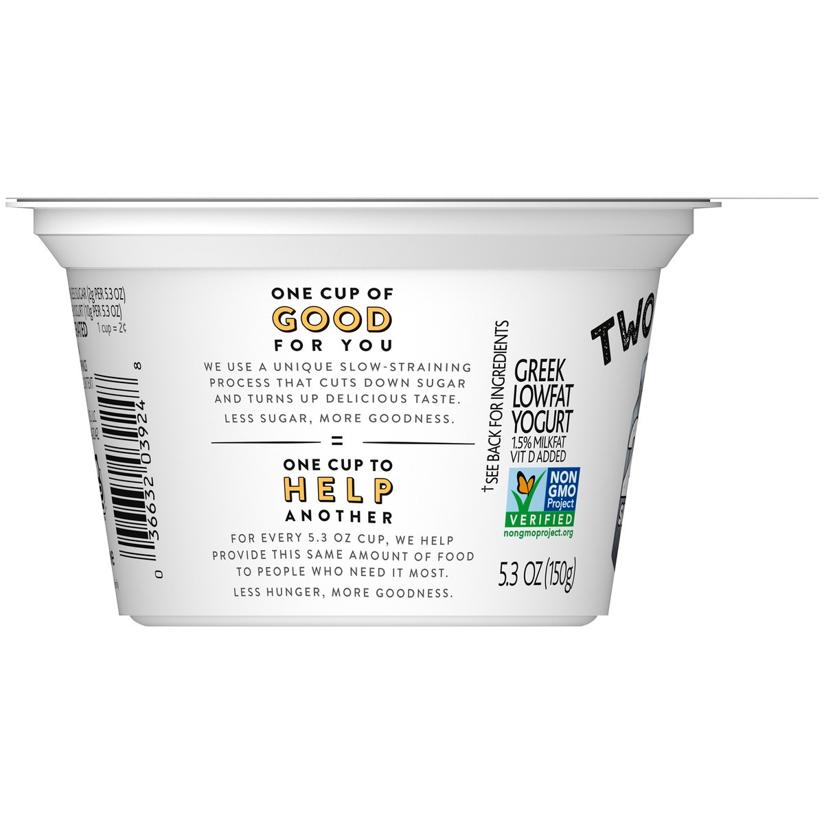 slide 3 of 7, Two Good Low Fat Greek Yogurt, Plain, Lower Sugar, Gluten Free, With 2g of Sugar, 5.3 oz., 5.3 oz