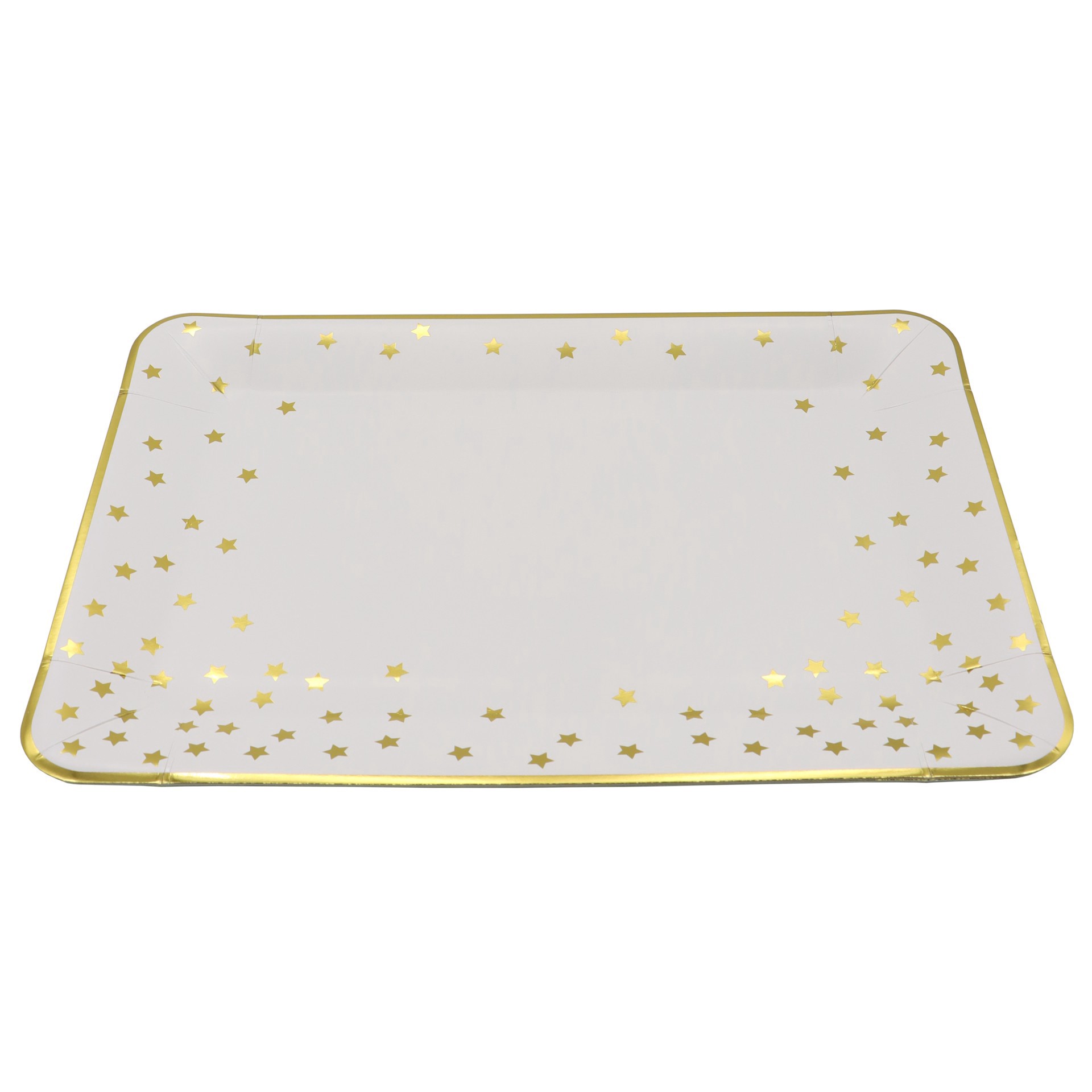 slide 3 of 3, 9" X 13" Gold Stars Paper Serving Trays, 2ct. By Celebrate It, 2 ct