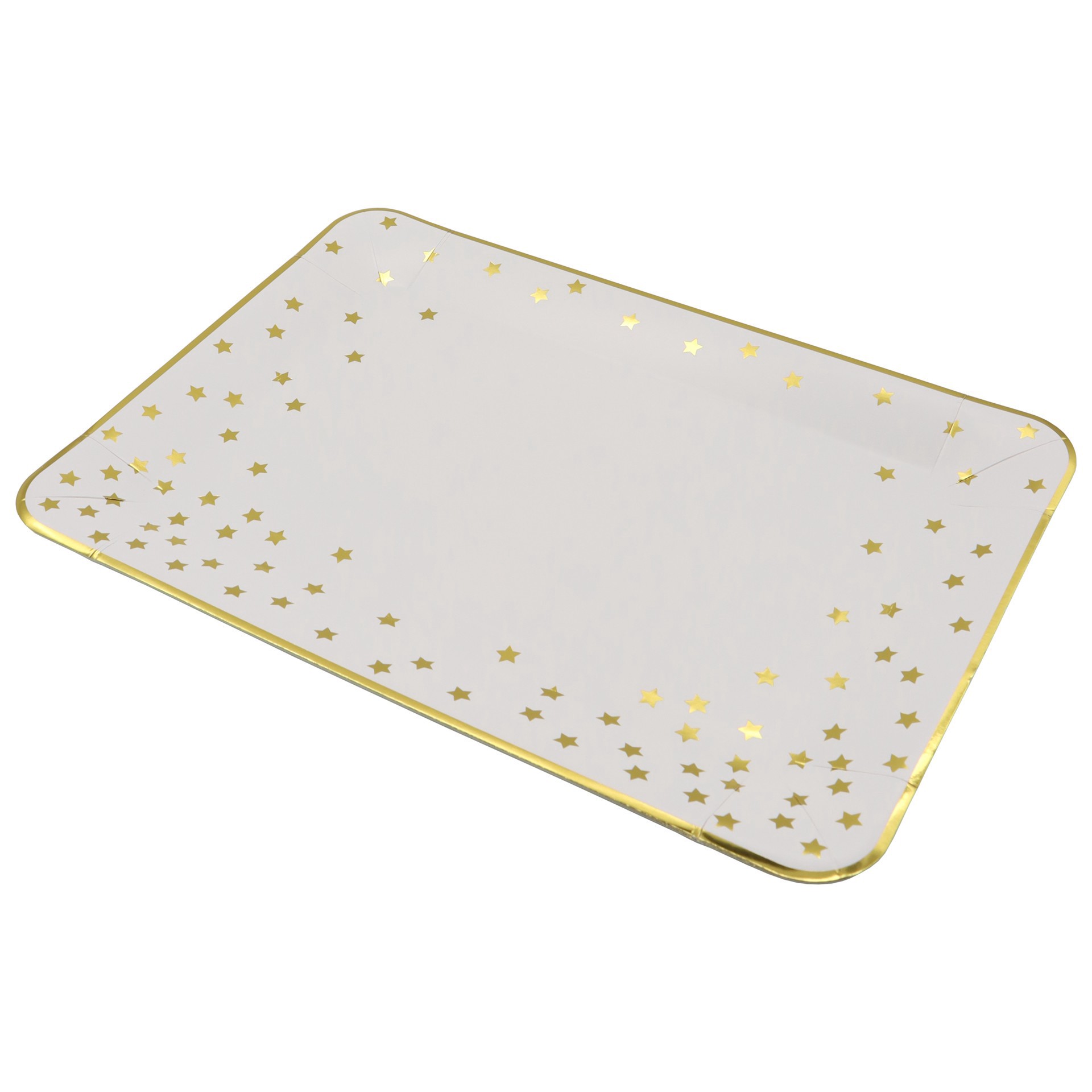 slide 2 of 3, 9" X 13" Gold Stars Paper Serving Trays, 2ct. By Celebrate It, 2 ct