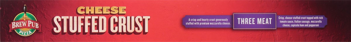 slide 4 of 13, Brew Pub Pizza Stuffed Crust Cheese Three Meat Pizza 31.75 oz, 