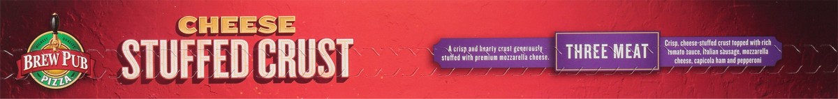 slide 6 of 13, Brew Pub Pizza Stuffed Crust Cheese Three Meat Pizza 31.75 oz, 