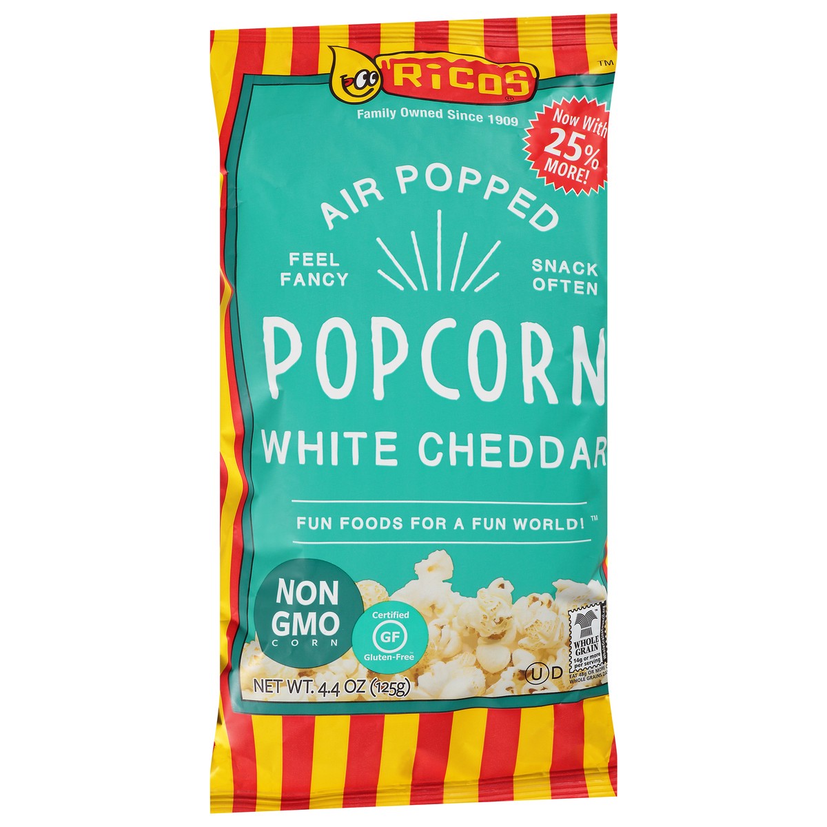 slide 8 of 14, Rico's Air Popped White Cheddar Popcorn 4.4 oz, 4.4 oz