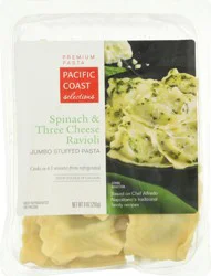 Pacific Coast Selections Jumbo Stuffed Pasta Premium Spinach & Three Cheese Ravioli 9 oz