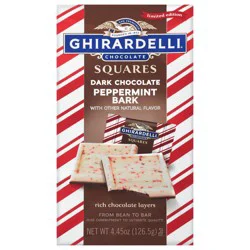 Ghirardelli Dark Chocolate Peppermint Bark Squares 4.45 oz Bag