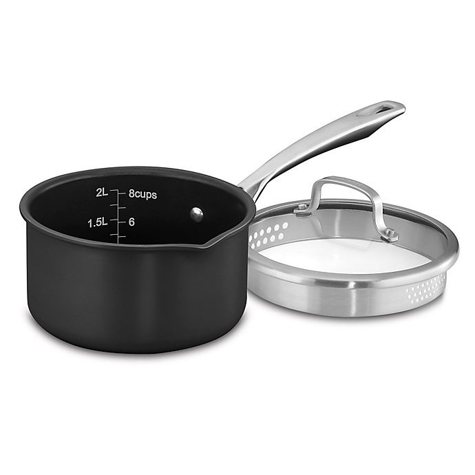 slide 1 of 1, Cuisinart DS Induction Ready Hard Anodized Saucepan With Cover - Grey, 2 qt