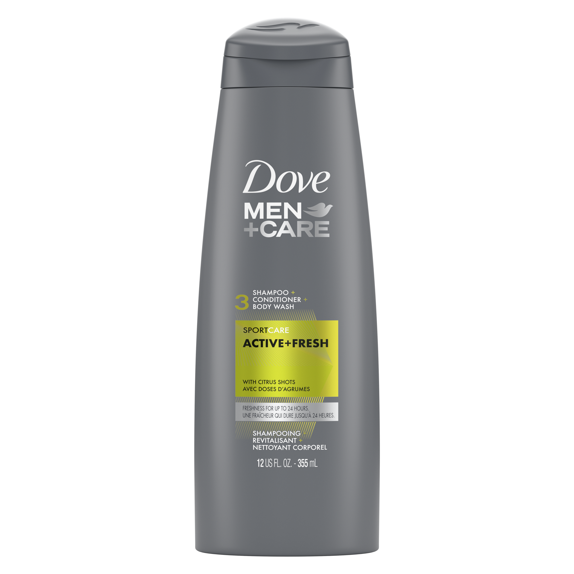 slide 3 of 4, Dove Men+Care Sport+Care 3 in 1 Shampoo Active+Fresh, 12 oz, 12 oz