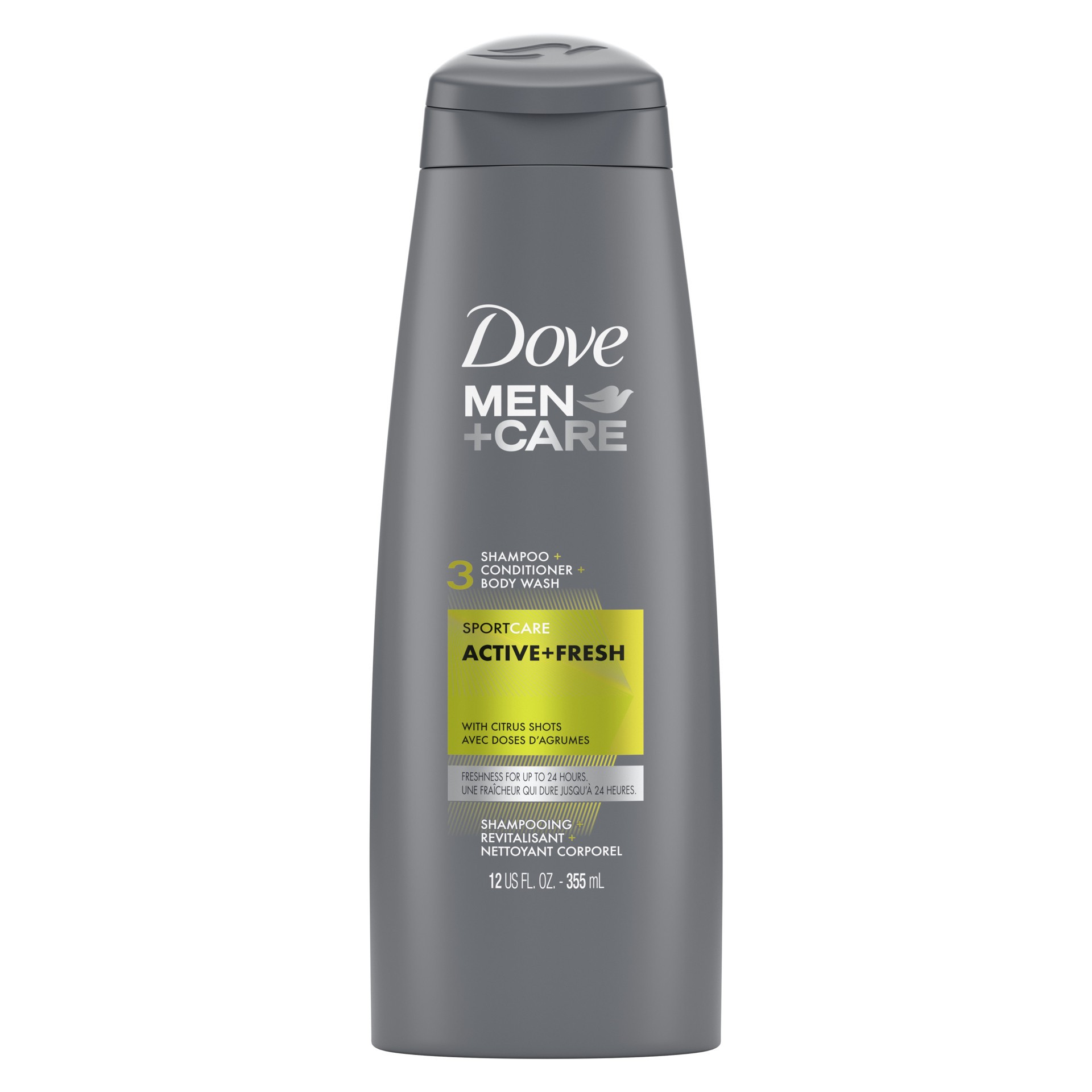 slide 1 of 4, Dove Men+Care Sport+Care 3 in 1 Shampoo Active+Fresh, 12 oz, 12 oz