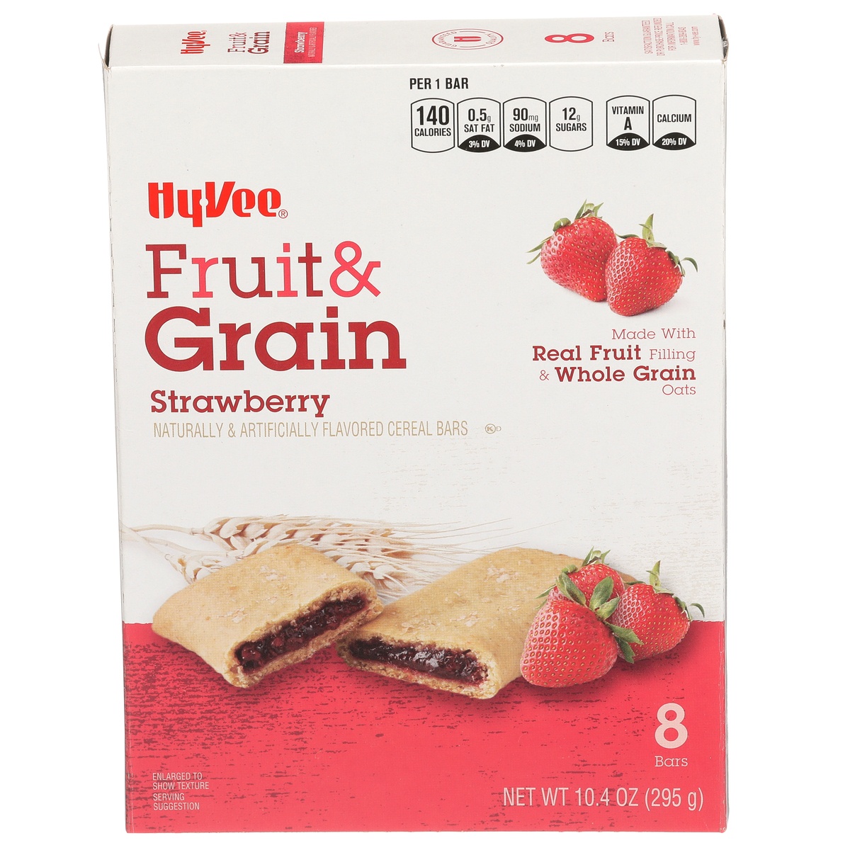 slide 1 of 1, Hy-vee Strawberry Fruit & Grain Cereal Bars, 10.4 oz