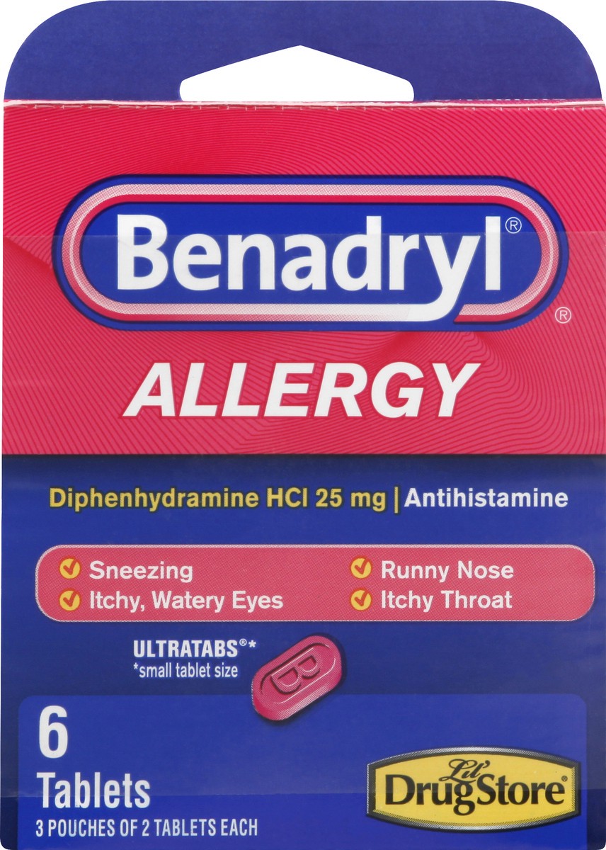 slide 4 of 11, Benadryl Allergy, Tablets, 1 ct