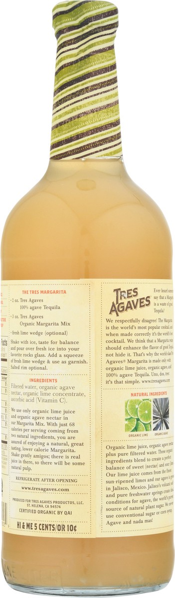 slide 11 of 14, Tres Agaves Organic Lime Margarita Mix, 1 Liter Bottle, 1 liter
