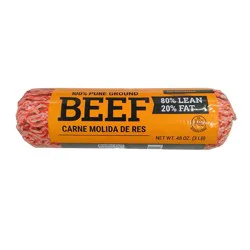 Ground Beef Roll 80% Lean 20% Fat