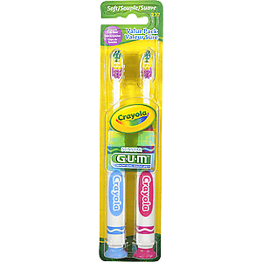 slide 4 of 9, G-U-M Crayola Soft Toothbrush, 2 ct