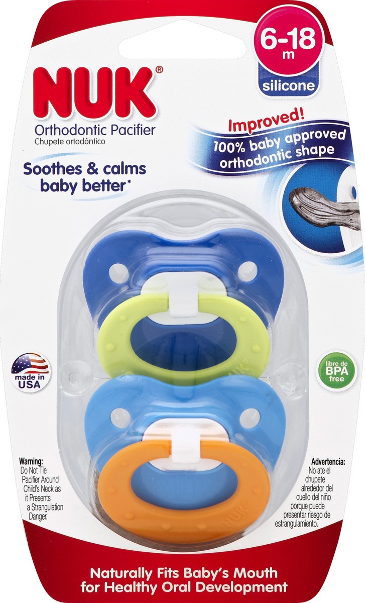 slide 1 of 3, NUK Pacifiers 2 ea, 2 ct