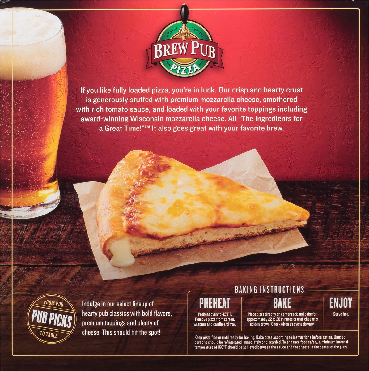 slide 14 of 14, Brew Pub Pizza Stuffed Crust Cheese Pizza 31.50 oz, 31.5 oz