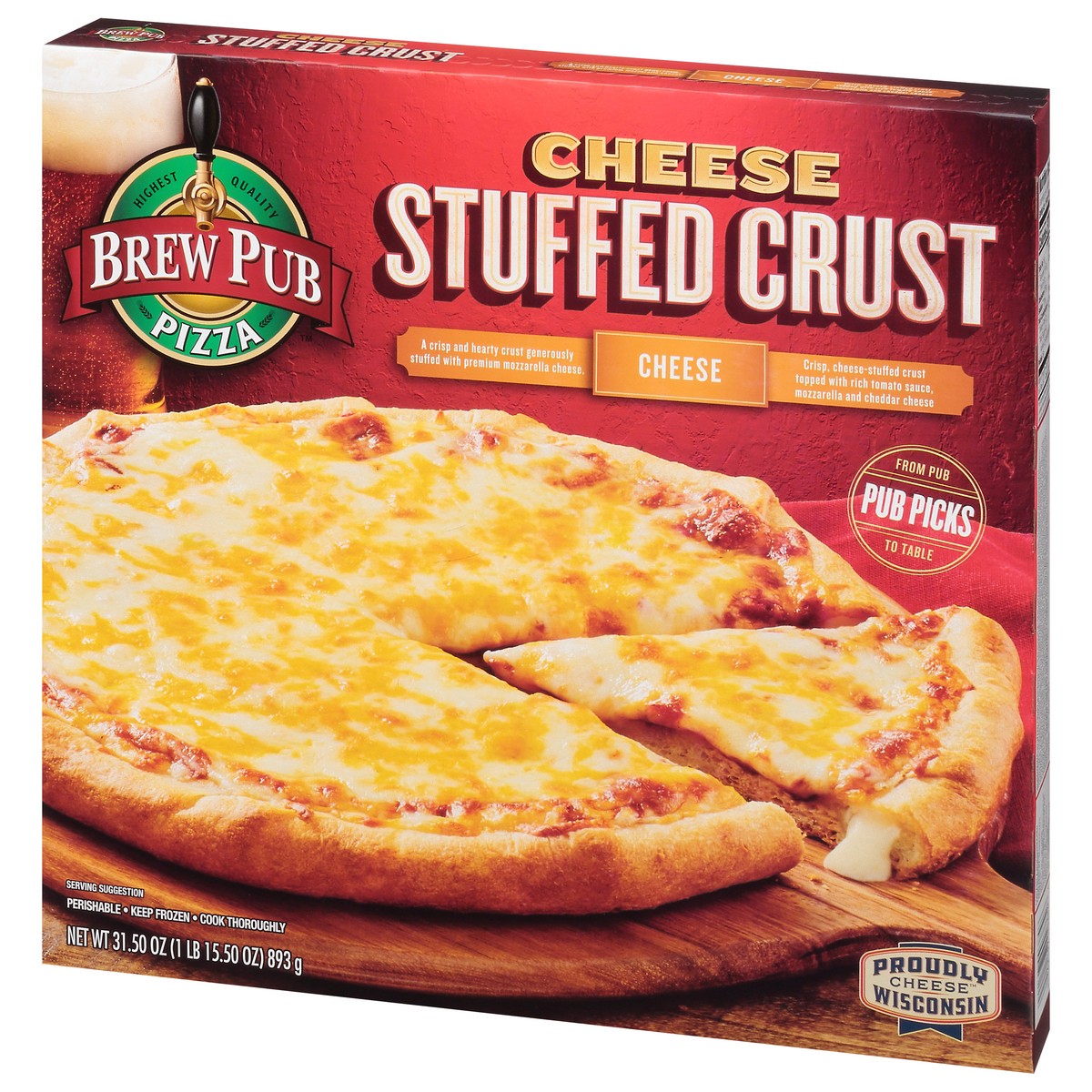 slide 7 of 14, Brew Pub Pizza Stuffed Crust Cheese Pizza 31.50 oz, 31.5 oz