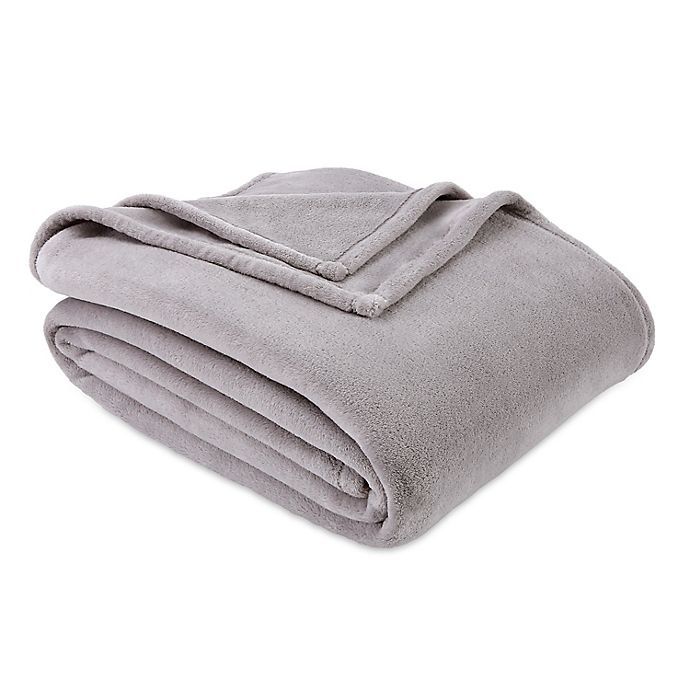 slide 1 of 4, Bee & Willow Home Solid Plush Twin Blanket - Grey, 1 ct