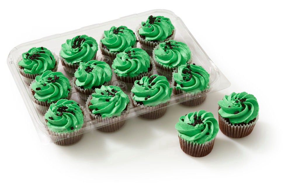 slide 1 of 3, Bakery Fresh Mint Chocolate Mini Cupcakes, 12 ct