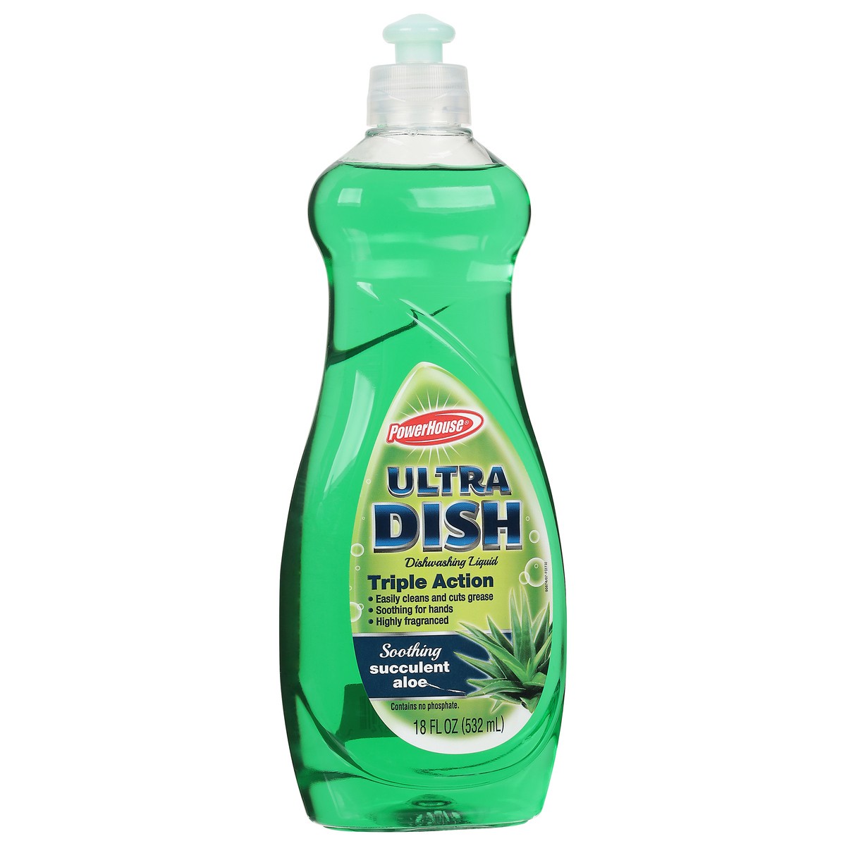 slide 3 of 10, PowerHouse Triple Action Ultra Dish Soothing Succulent Aloe Dishwashing Liquid 18 fl oz, 25 oz