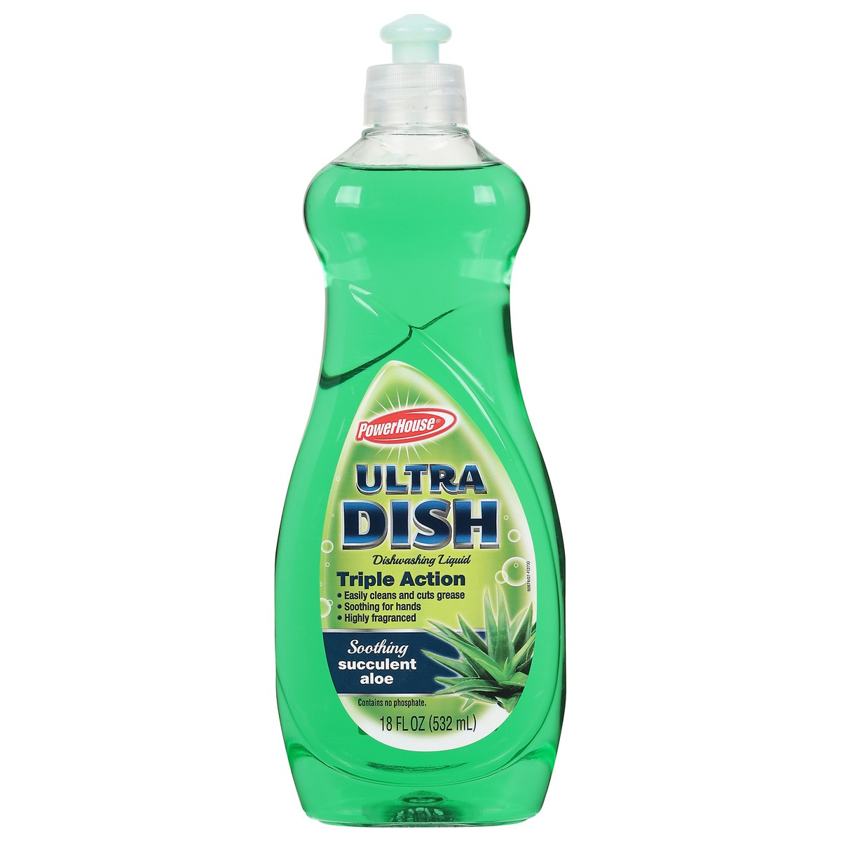 slide 2 of 10, PowerHouse Triple Action Ultra Dish Soothing Succulent Aloe Dishwashing Liquid 18 fl oz, 25 oz