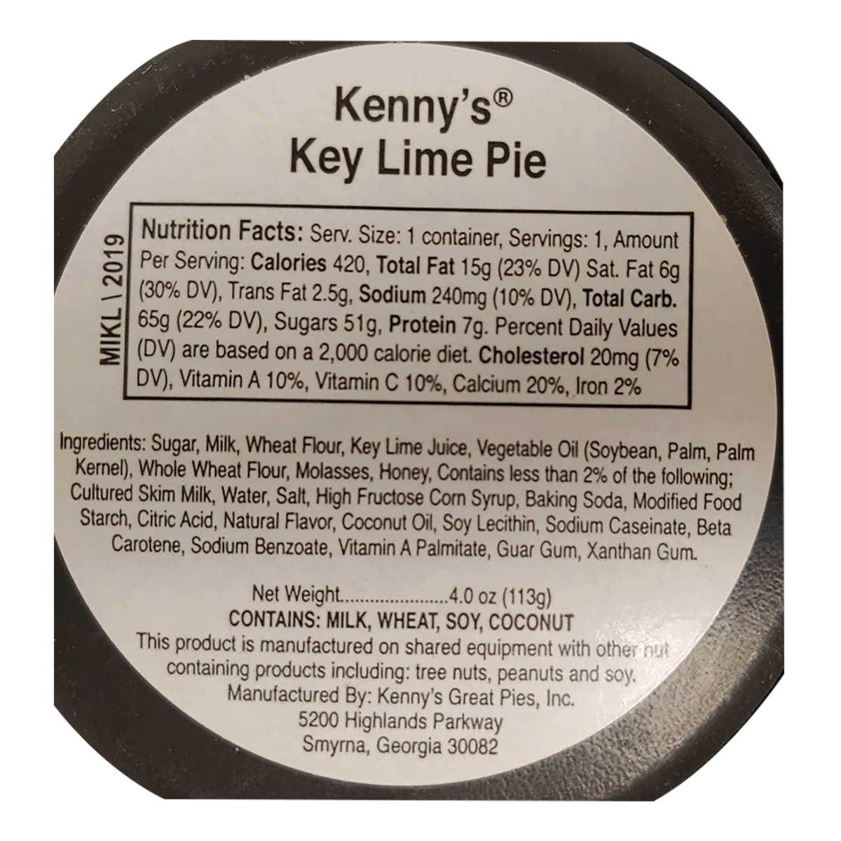 slide 5 of 5, Kenny's Mini Pie, Key Lime 4oz., 4 oz