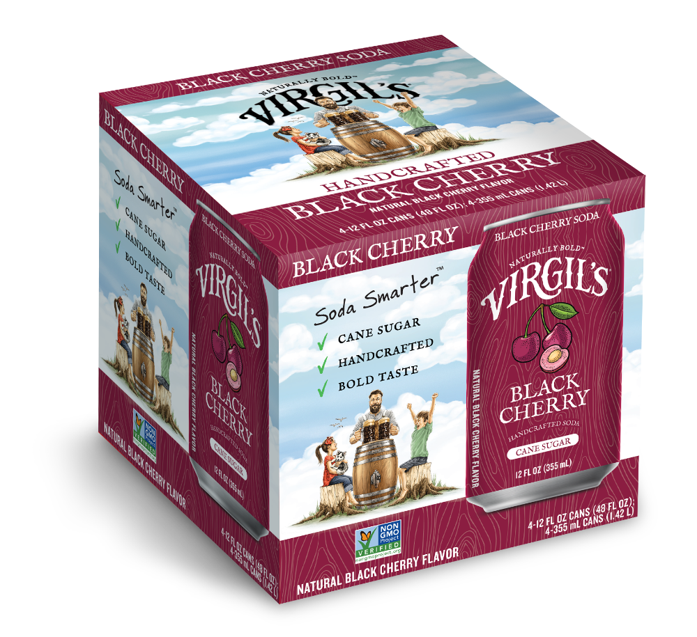 slide 1 of 1, Virgil's 4pk Black Cherry, 4 ct; 12 oz