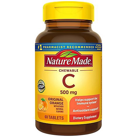 slide 1 of 1, Nature Made Chewable Vitamin C 500 Milligrams - 60 Count, 60 ct