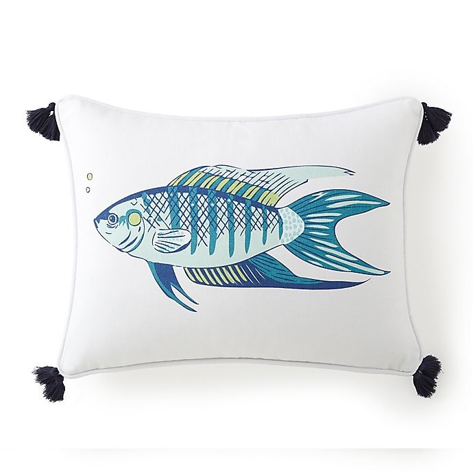 slide 1 of 2, Levtex Home Breakwater Fish Oblong Throw Pillow - White, 1 ct