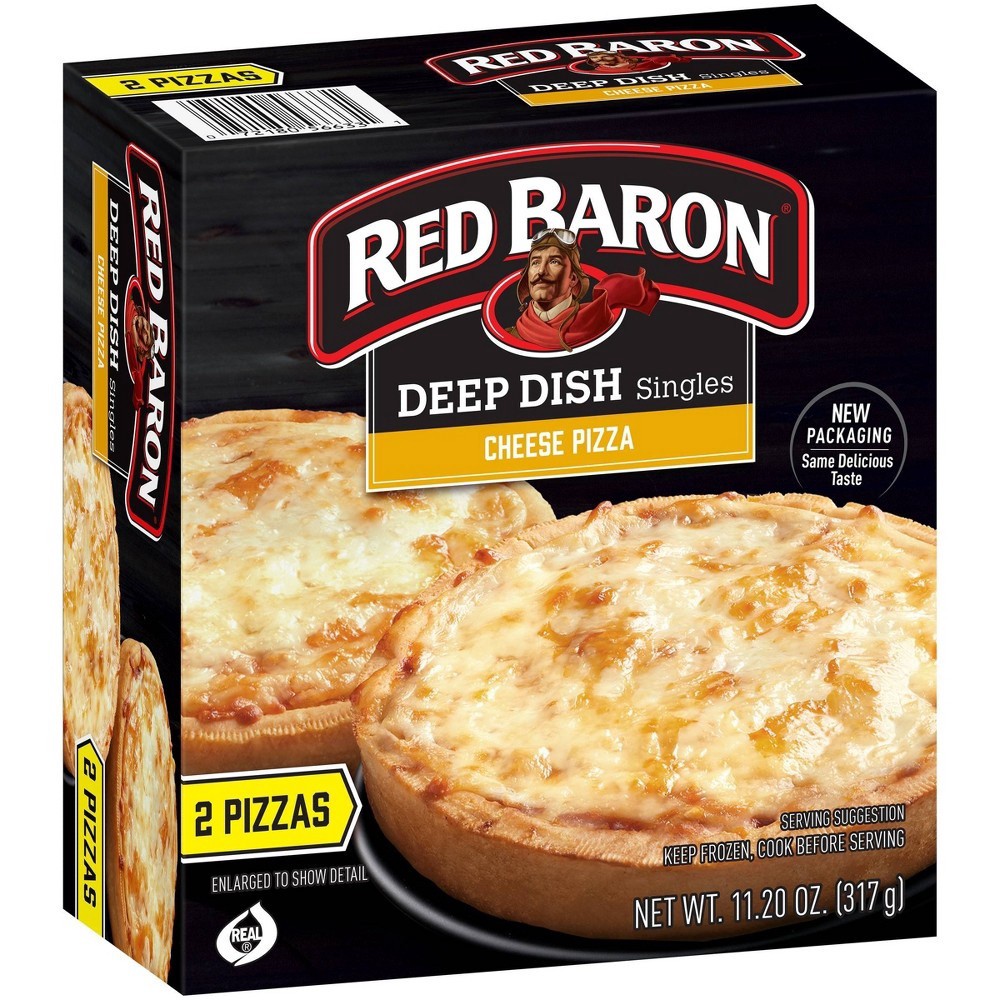 slide 2 of 5, Red Baron Deep Dish Singles Cheese Pizza 2 ea, 2 ct